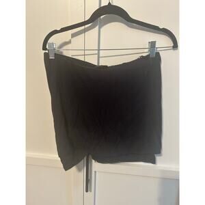 Y2K Express Studded Crop Tube Top Black Large
